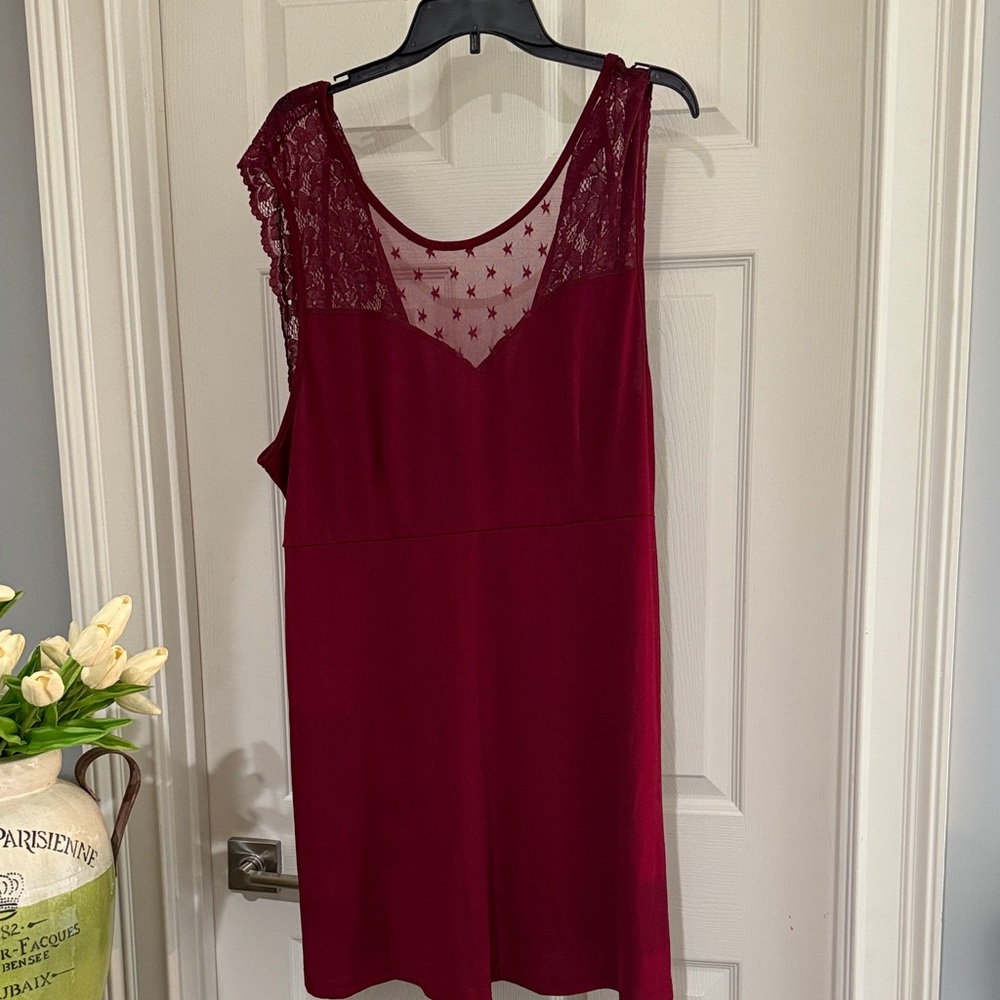 SHEIN Burgundy Lace Chemise